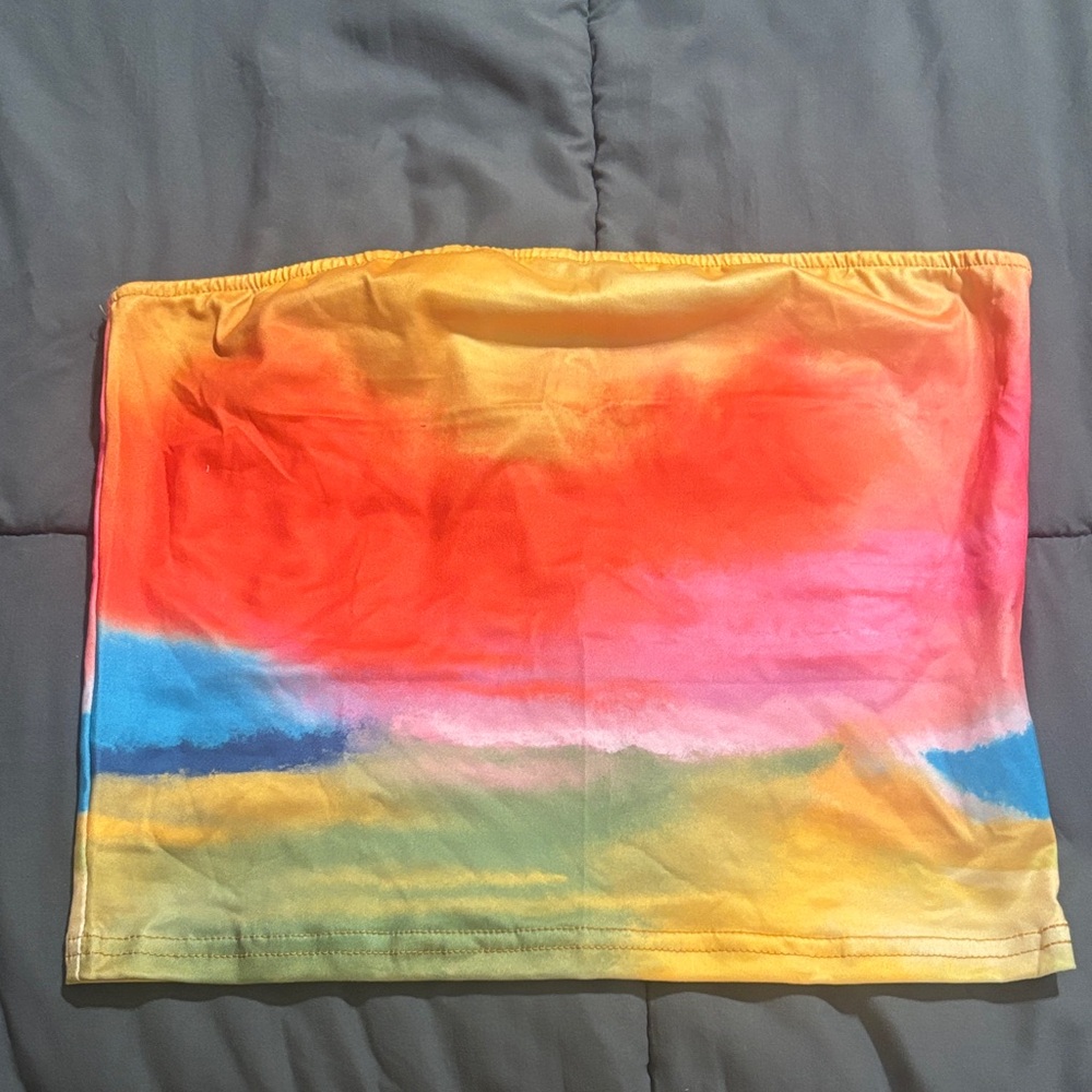 Amazon Multicolor Tie-Dye Crop Top
